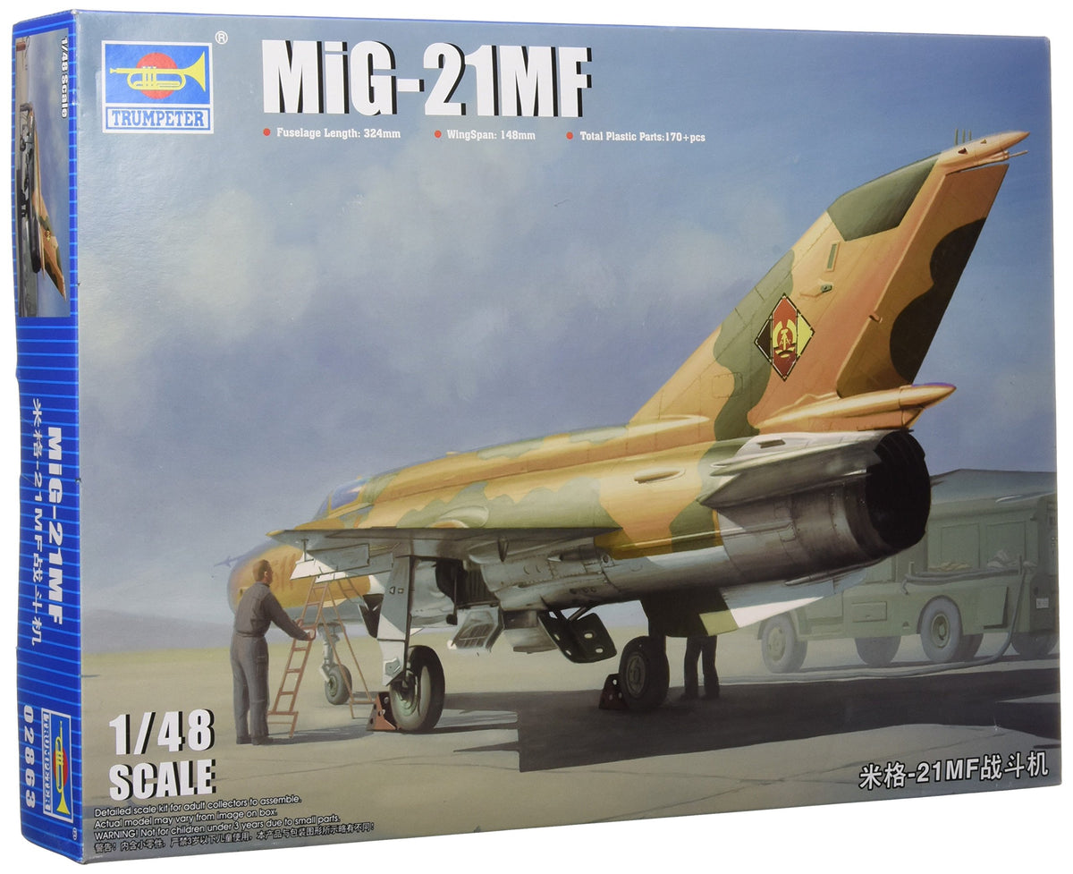 Maquette Avion MiG-21 MF/bis/SMT Plastikovy - 1/48 - Boîte Altérée, Contenu Neuf