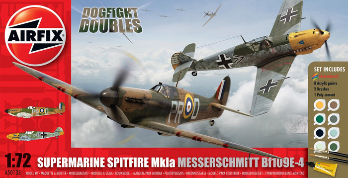Airfix - 1/72 Spitfire MK.1a & Messerschmitt Bf 109E-4 (Set incl. Paints)