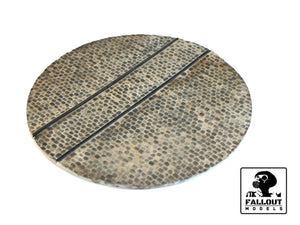 Fallout Models - 1/35 Round Cobblestone Base w/ Tram Track