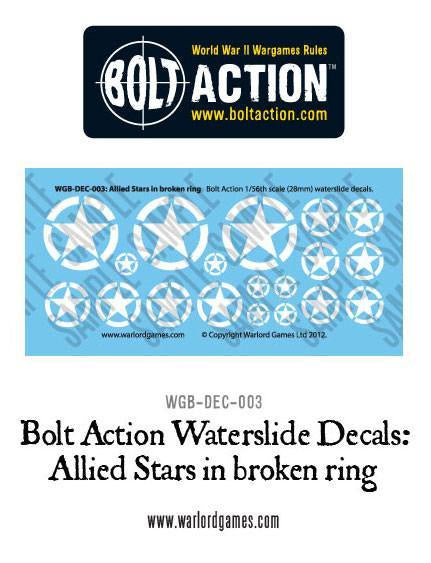 Warlord - Bolt Action Decals - Allied Stars in Broken Ring