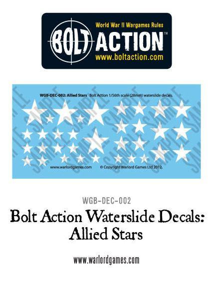 Warlord - Bolt Action Decals - Allied Stars