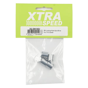 Xtra Speed - M4 Locking Hubs 4pcs Silver For 1/10 Crawler