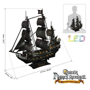 Cubic Fun - Queen Anne's Revenge w/ LED unit (293pcs) (3D)