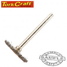 Tork Craft - Mini Carbon Steel Brush Wheel 22.2mm Dia x 3.2mm Shank