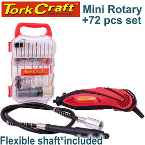Tork Craft - Mini Rotary Tool & 72 PC Accessory Set