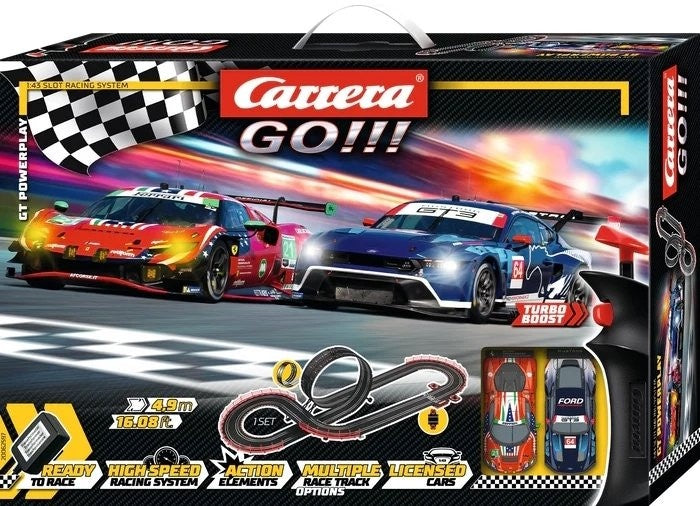 Carrera - GO!!! 1/43 GT Powerplay Slot Car Set - 4.9m Long