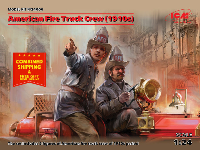 ICM - 1/24 American Fire Truck Crew 1910s