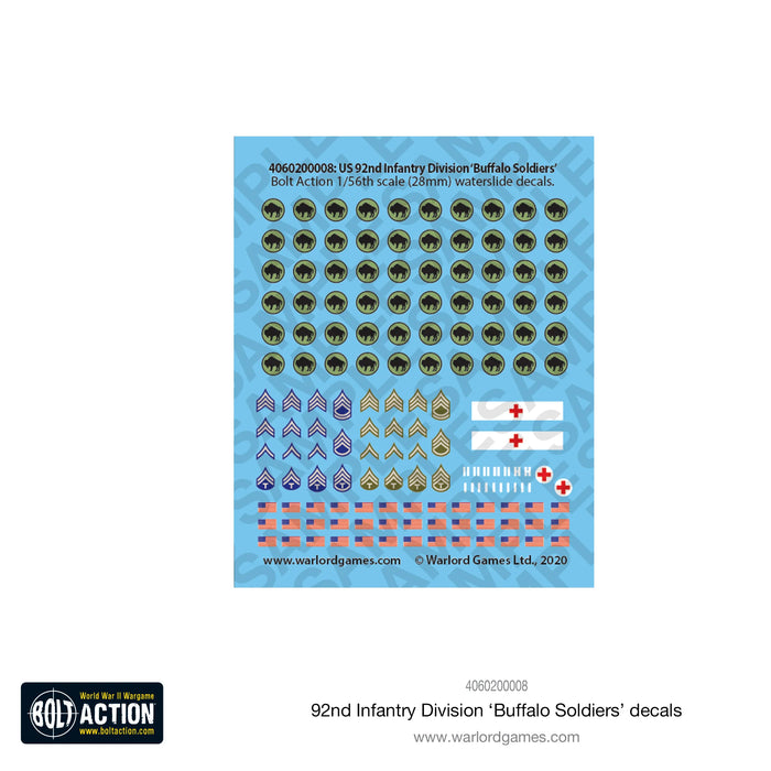 Warlord - Bolt Action: Decals - 92nd Infantry Division