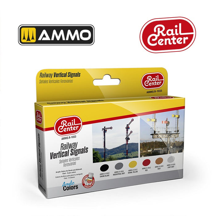 AMMO - R-1033 Rail Center - Railway Vertical Signals (Paint Set)