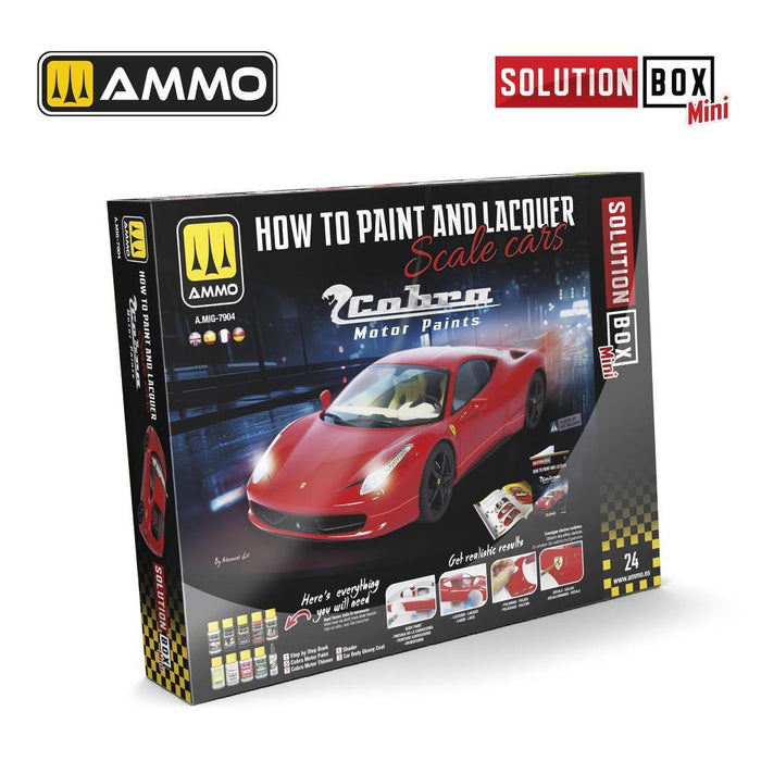 AMMO - SOLUTION BOX MINI 24 - How to Paint and Lacquer Scale Cars - COBRA MOTOR PAINTS