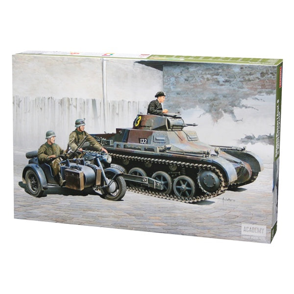 Academy - 1/35 Panzer I Ausf B & Motorcycle