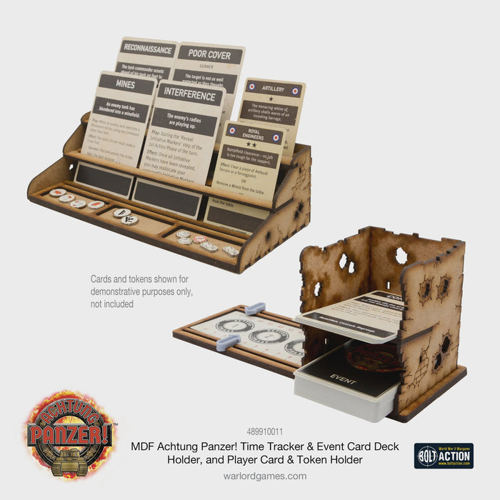 Achtung Panzer! Time Tracker & Event Card Deck  & Player Card & Token Holder