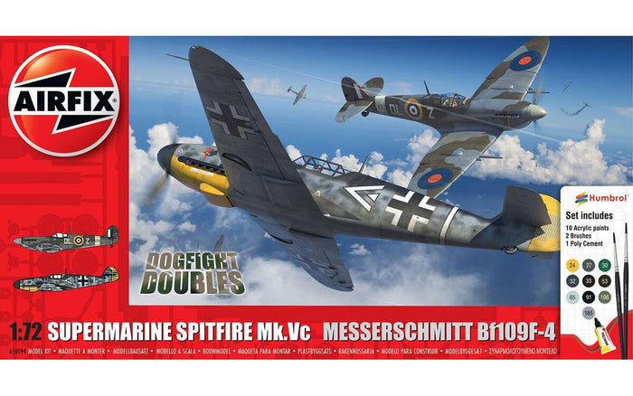 Airfix - 1/72 Spitfire Mk.Vc & Messerschmitt Bf-109 F-4 - Dogfight Double (Set incl. Paints)