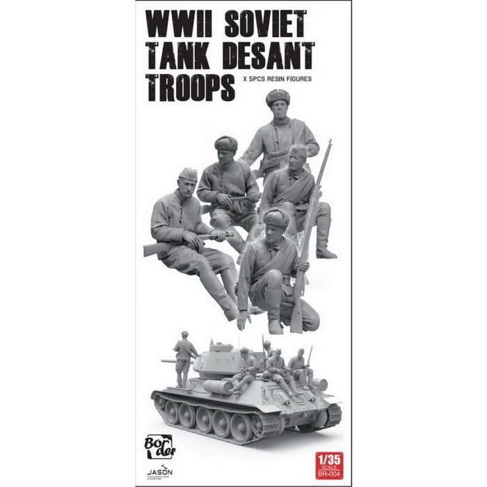 Border Model - 1/35 WWII Soviet Tank Desant Troops (5 resin Figures)