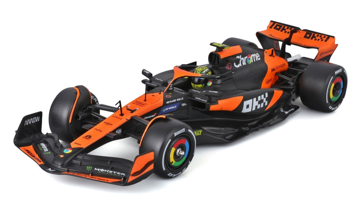 Burago - 1/24 McLaren F1 MCL38 2024 w/Helmet HC #4 Norris