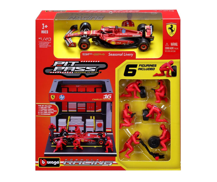 Burago - 1/43 Ferrari F1 SF-24 2024 Pit Pass #16 Leclerc