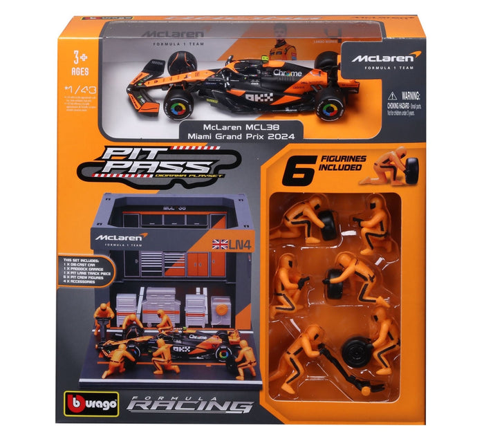 Burago - 1/43 McLaren F1 MCL38 2024 Pit Pass #4 L. Norris