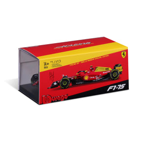 Burago - 1/43 Ferrari F1-75 2022 Monza w/ Helmet & Case (#55 Carlos Sainz)