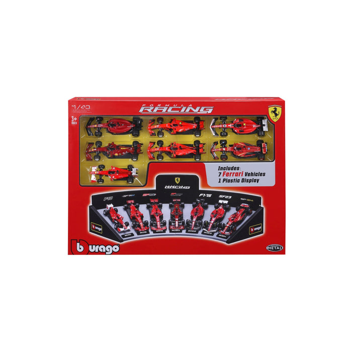 Burago - 1/43 Ferrari F1 Deluxe Gift Box (7 Cars + Stand)