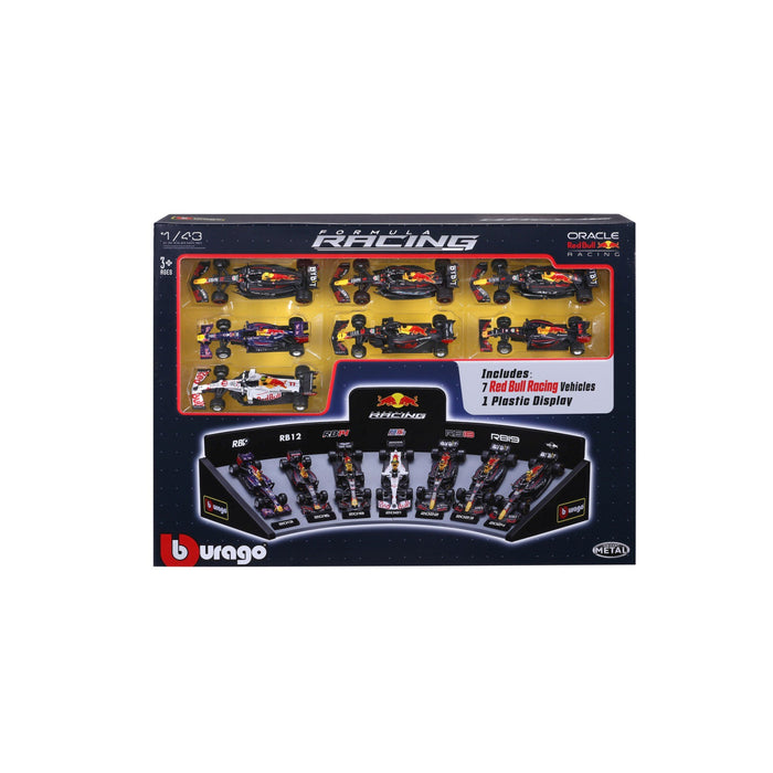 Burago - 1/43 Red Bull F1 Deluxe Gift Box (7 Cars + Stand)