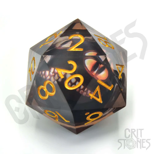 CritStones -  33mm D20 - Looking Glass Luck (Liquid Core)