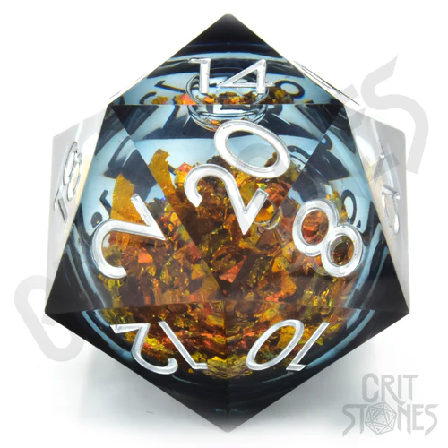 CritStones -  50mm D20 -  King Midas (Liquid Core)