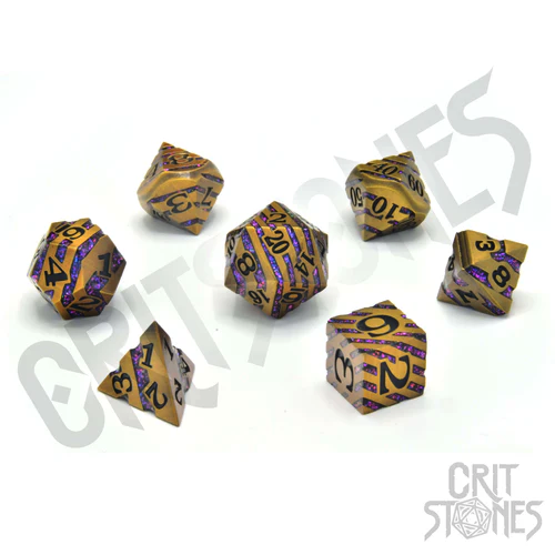 CritStones -  Metal RPG Dice Set - Dwarven Vein