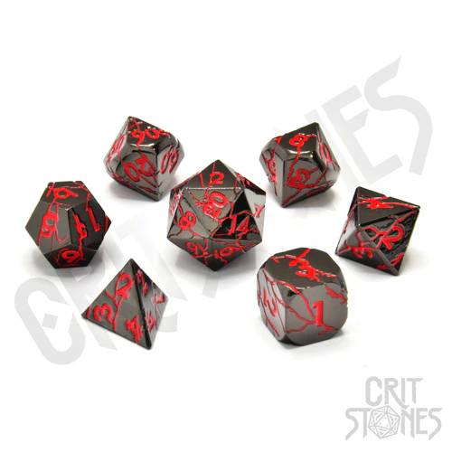 CritStones -  Metal RPG Dice Set - Infernal Iron