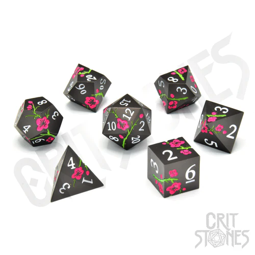 CritStones -  Metal RPG Dice Set - Nighttime Blossom