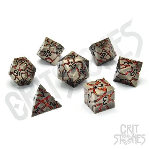 CritStones -  Metal RPG Dice Set - Pyroclasmic
