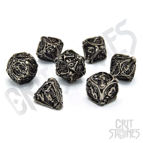 CritStones -  Metal RPG Dice Set - Soulreaper (Hollow)