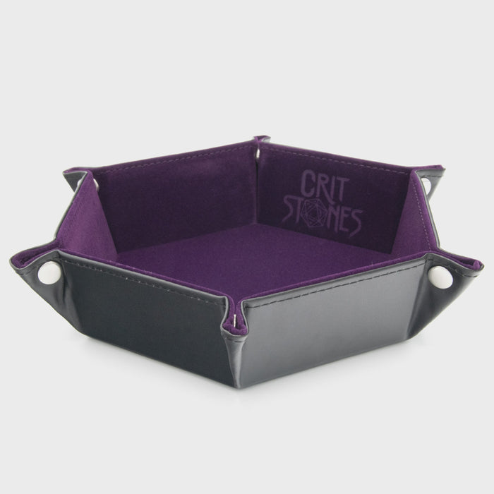 CritStones - Hexagonal Foldable Dice Tray - Purple