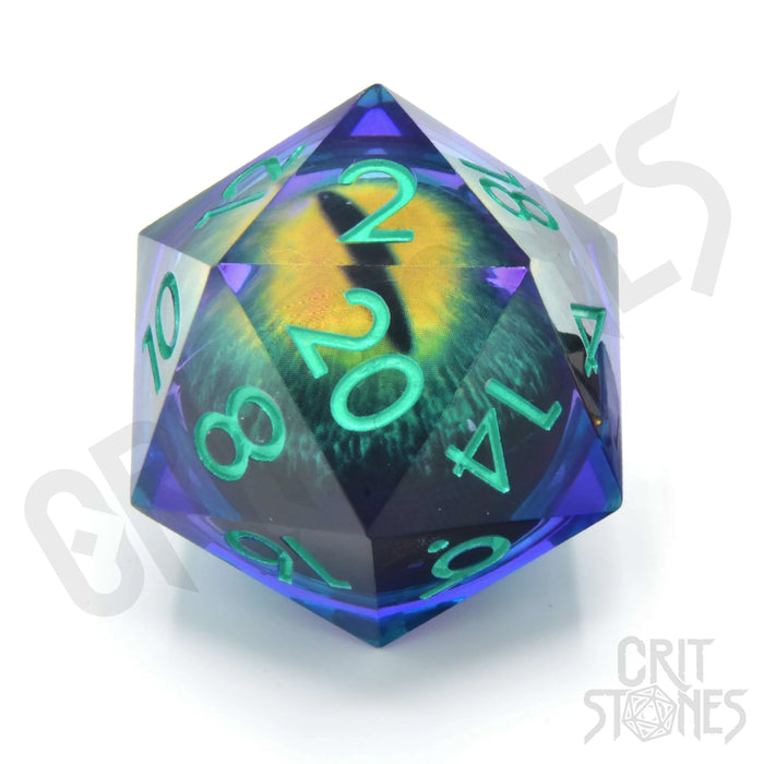 CritStones - 33mm D20 - Forest Dragon's Gaze (Floating Eye)