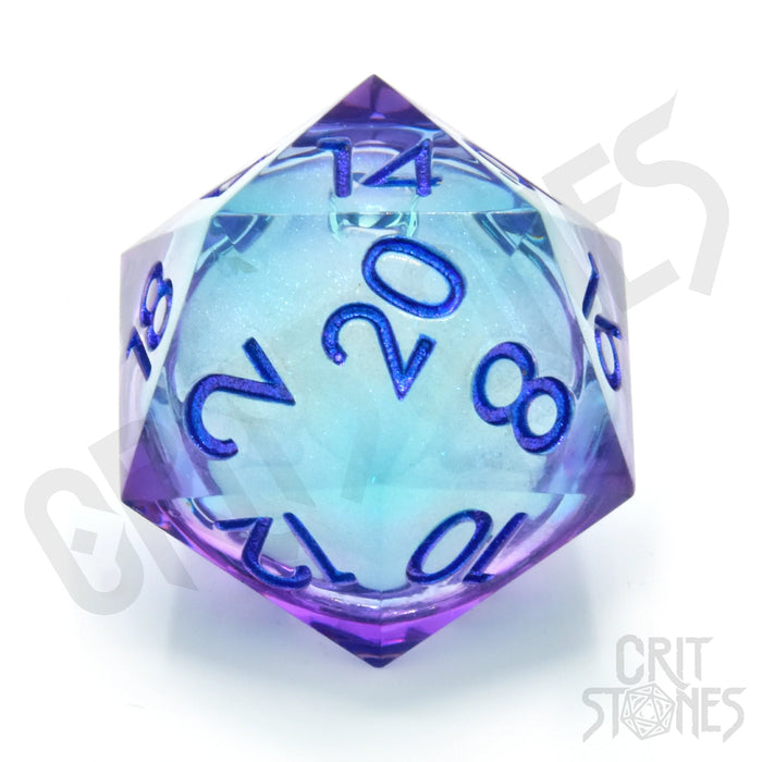 CritStones - 33mm D20 - Moonlight Mystery (Liquid Core)