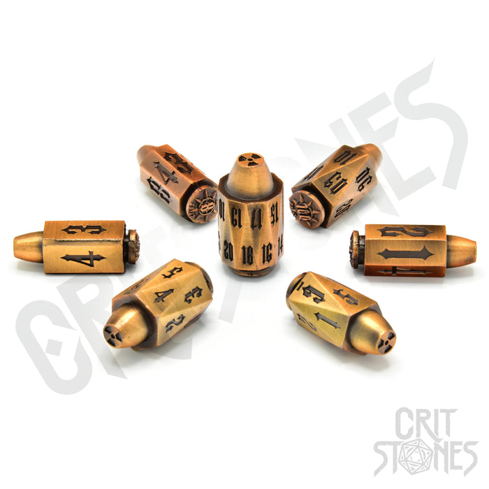 CritStones - Metal RPG Dice Set - Ballistic Brass