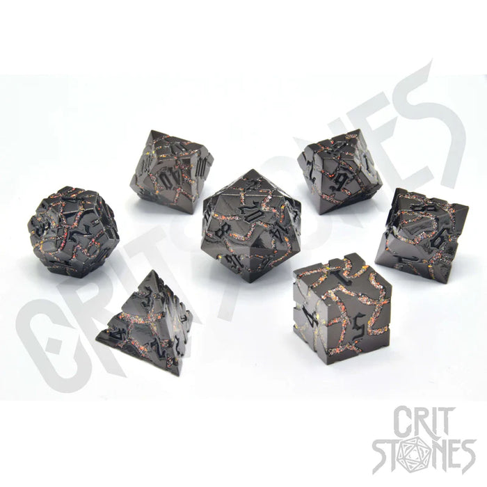 CritStones - Metal RPG Dice Set - Lava Flow Metal