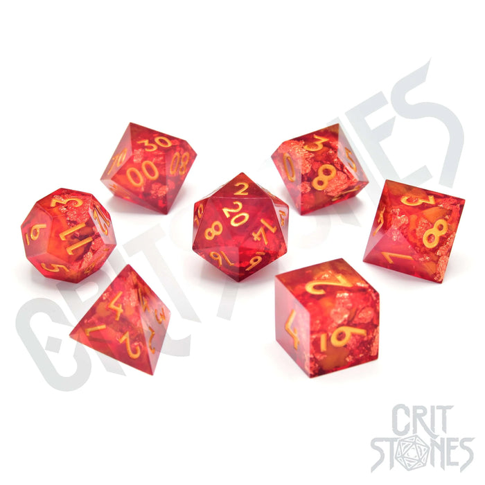 CritStones -  Resin RPG Dice Set - Dragonheart (Sharp Edge)
