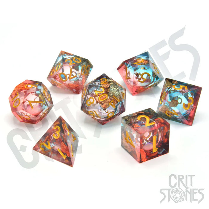 CritStones - Resin RPG Dice Set - Dusky Dreams (Liquid Core)