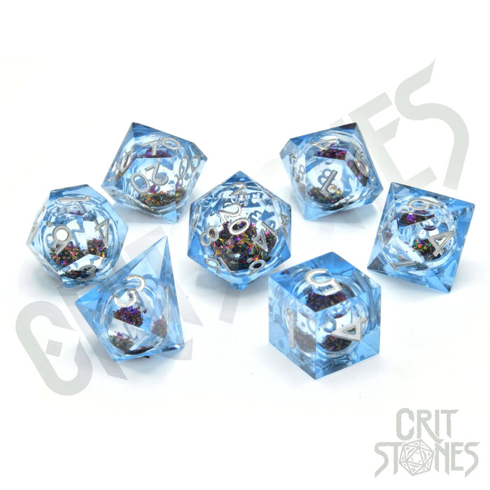 CritStones - Resin RPG Dice Set - Glimmercore (Liquid Core)