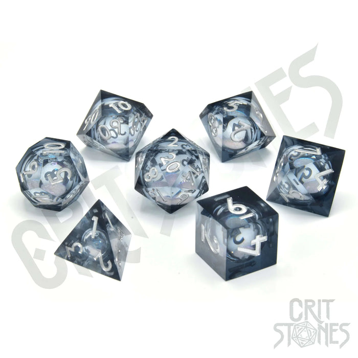 CritStones -  Resin RPG Dice Set - Nebula Night (Liquid Core)