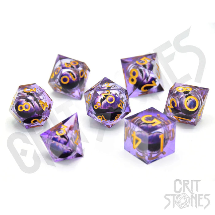 CritStones - Resin RPG Dice Set - Poison Dragon's Gaze Floating Eye