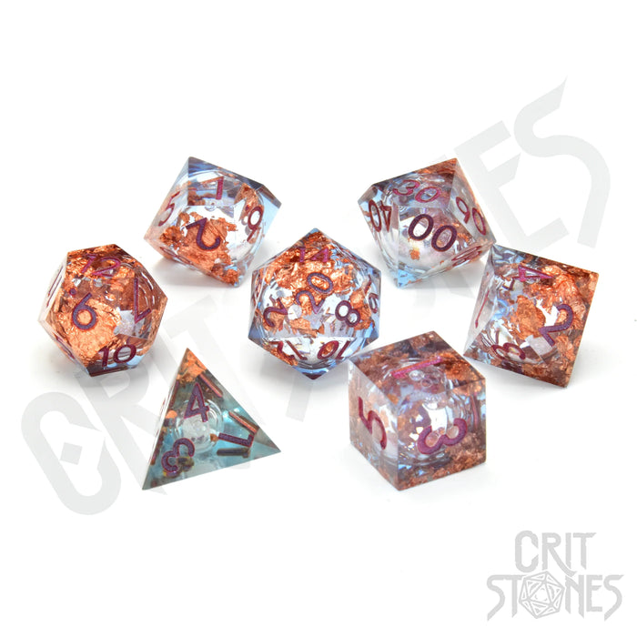 CritStones - Resin RPG Dice Set - Seraphic Reverie (Liquid Core)