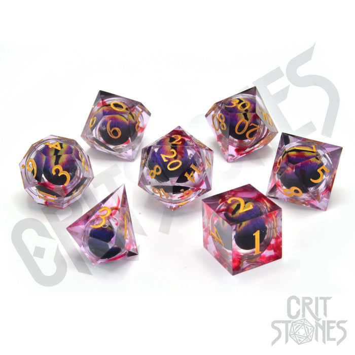 CritStones -  Resin RPG Dice Set - Visions of the Void Floating Eye