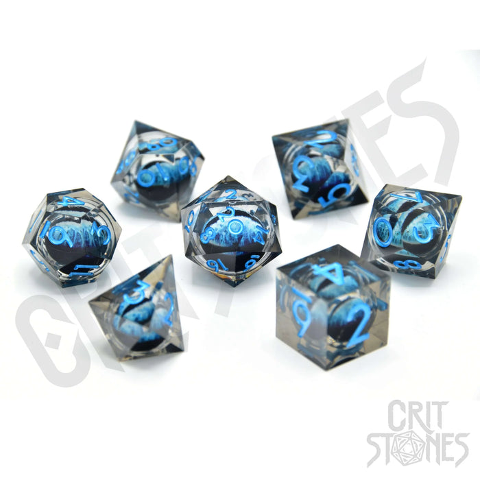 CritStones -  Resin RPG Dice Set - Water Dragon's Gaze Floating Eye