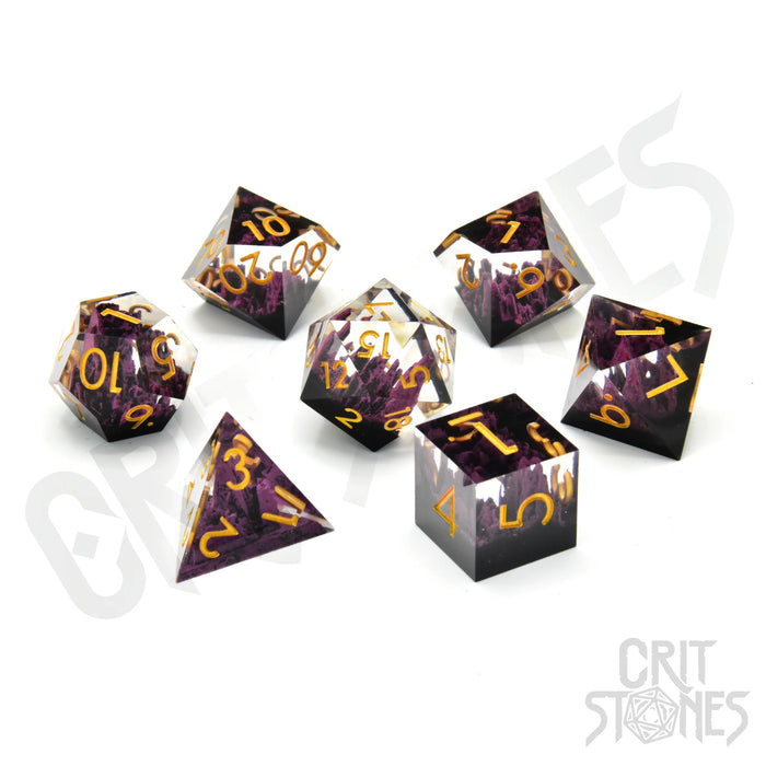 CritStones - Resin RPG Dice Set - ShadowSpire (Sharp Edge)