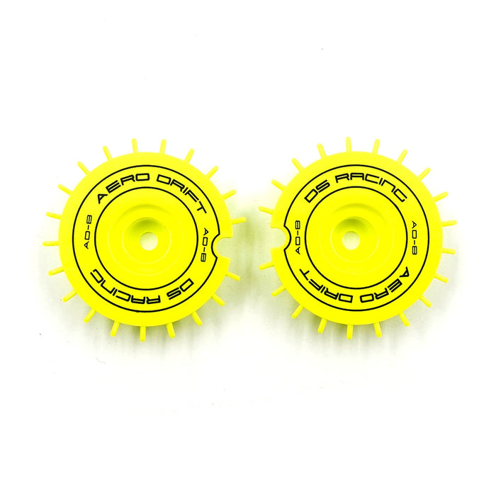 DS Racing - Aero Drift Wheel Cover Flat Flu Lime / Black Font for 1/10 Scale (2 pcs)