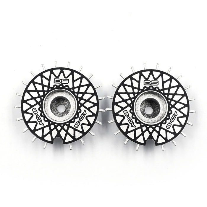 DS Racing - Aero Drift Wheel Cover Flat Silver / Black Mesh for 1/10 RC Drift (2 pcs)