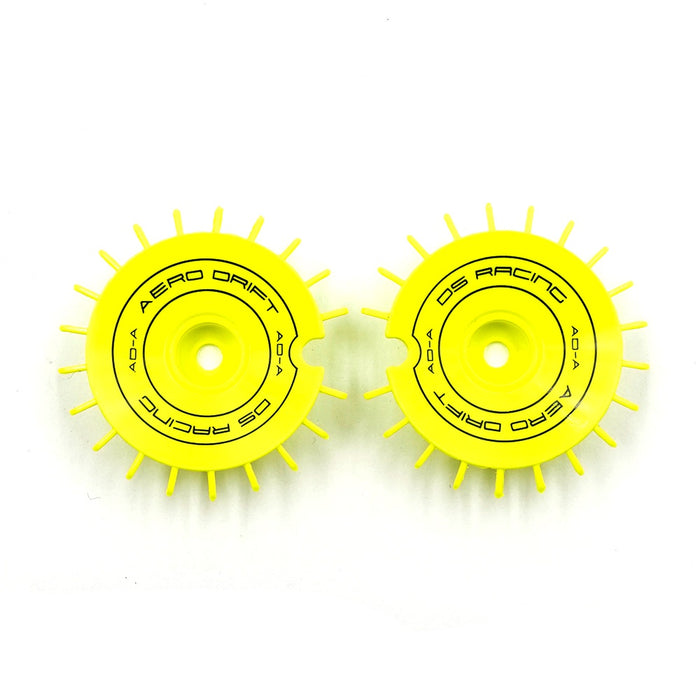 DS Racing - Aero Drift Wheel Cover Slope Flu Lime / Black Font for 1/10 Scale (2 pcs)