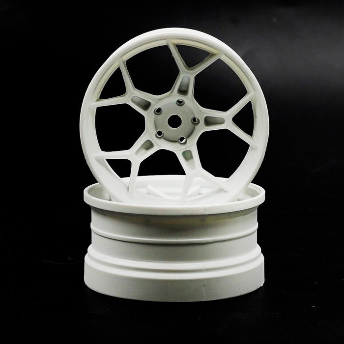 DS Racing - Offset 8mm Drift Feathery Rim 2 pcs White Matte For 1/10 RC Drift