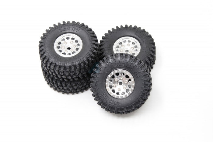 Details - 1" Aluminium Beedlock Wheel & Rim for TRX-4M (Silver)